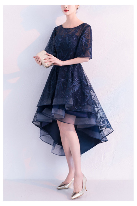 blue poofy homecoming dress Blue Sweetheart Neck Tulle Lace Short Prom Dress Blue Puffy Homecoming Dress