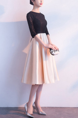 New Black Lace Semi Formal Dress main image 1