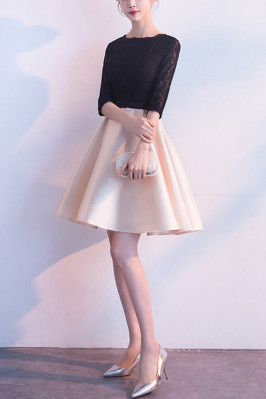 New Black Lace Semi Formal Dress