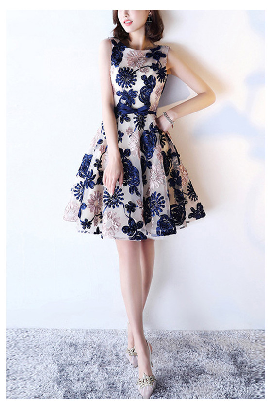 Sleeveless Sundress Floral Elegant Banquet Cocktail Party Wedding & Bridesmaid Dress