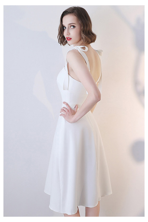 dresses with pockets for graduation Strapless Short Graduation Dress with Faux Pockets White / Large main image 1
