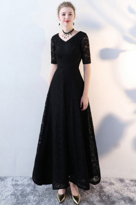 Black Lace Long Formal...