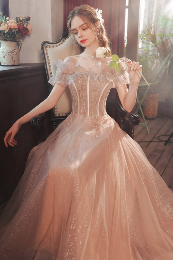 Halter Neck Pink Applique Prom Dress ,Evening Dress,Party Dress main image 1