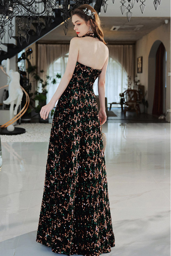 Sparkly All Sequin Strapless Black Long Prom Dress - $151.19 #S21014 -  SheProm.com