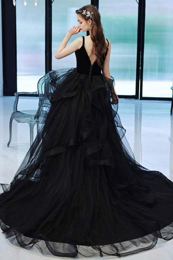 Ruffle Ball Gown Black