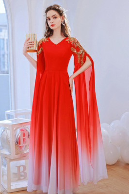Ombre Chiffon Red Party...