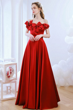 Cocktail Simple Dress, Red Party Dress, Red Evening Gown, off