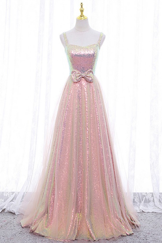 cute glitter prom dresses Ombreprom Homecoming Dress Pink V-neck Sequins Beaded Short main image 1