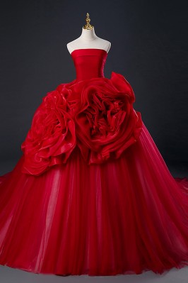 Long Red Ballgown Tulle...