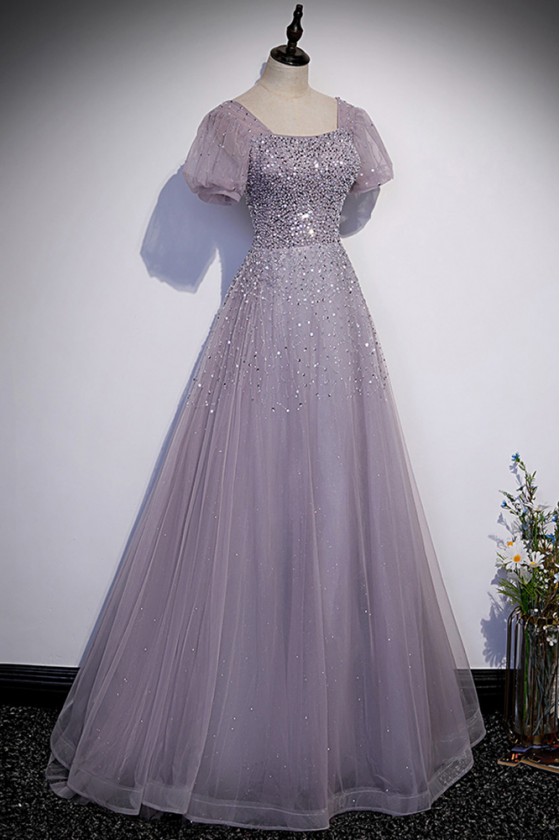 Silver Purple Prom Dresses