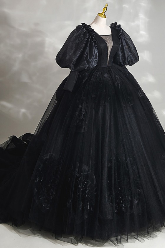 woman with black dress Women's Party Formal Dresses & Evening Gowns Vneck – Rosymae Color:Black and Royal Blue Sky Blue Sheer O Rhinestone