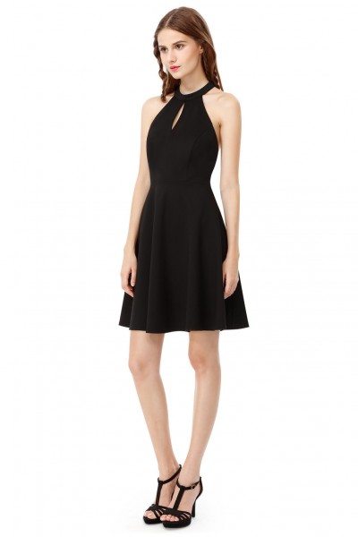 Women's Sexy Black Halter Sleeveless Short Dress - $34 #AS05587BK ...