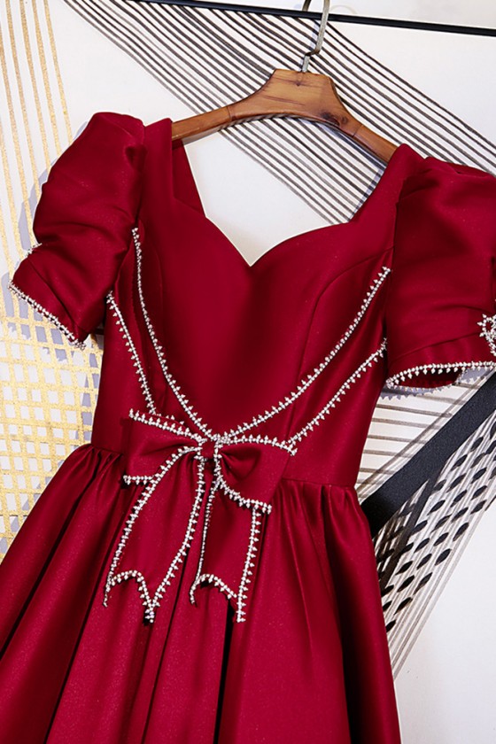 White Straps Vintage Bowknot Lovely Birthday Dress Long Prom Dress, DP3143