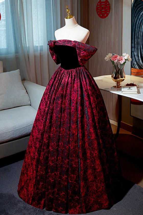 Elegant Roses Pattern Floral Long Prom Dress - $127.9872 #MS17037 - SheProm.com Elegant Roses Pattern Floral Long Prom Dress - $127.9872 #MS17037 - SheProm.com