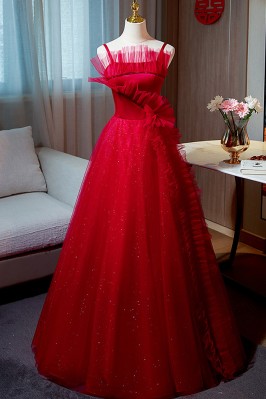 Long Red Bling Tulle Party...