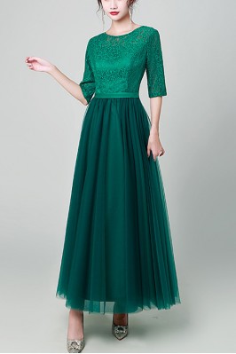 Green Tulle Ankle Length...