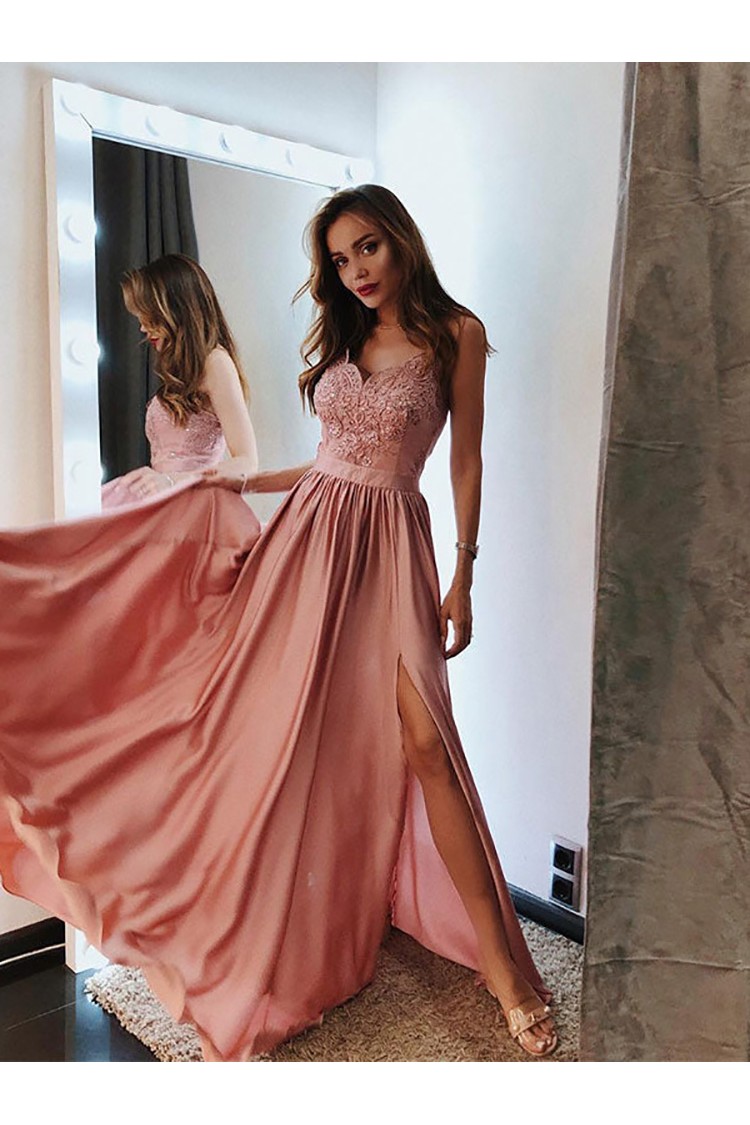 Sparkly Stars Tulle Blush Pink Prom Dress Shiny Princess Evening Dress –  Okdresses