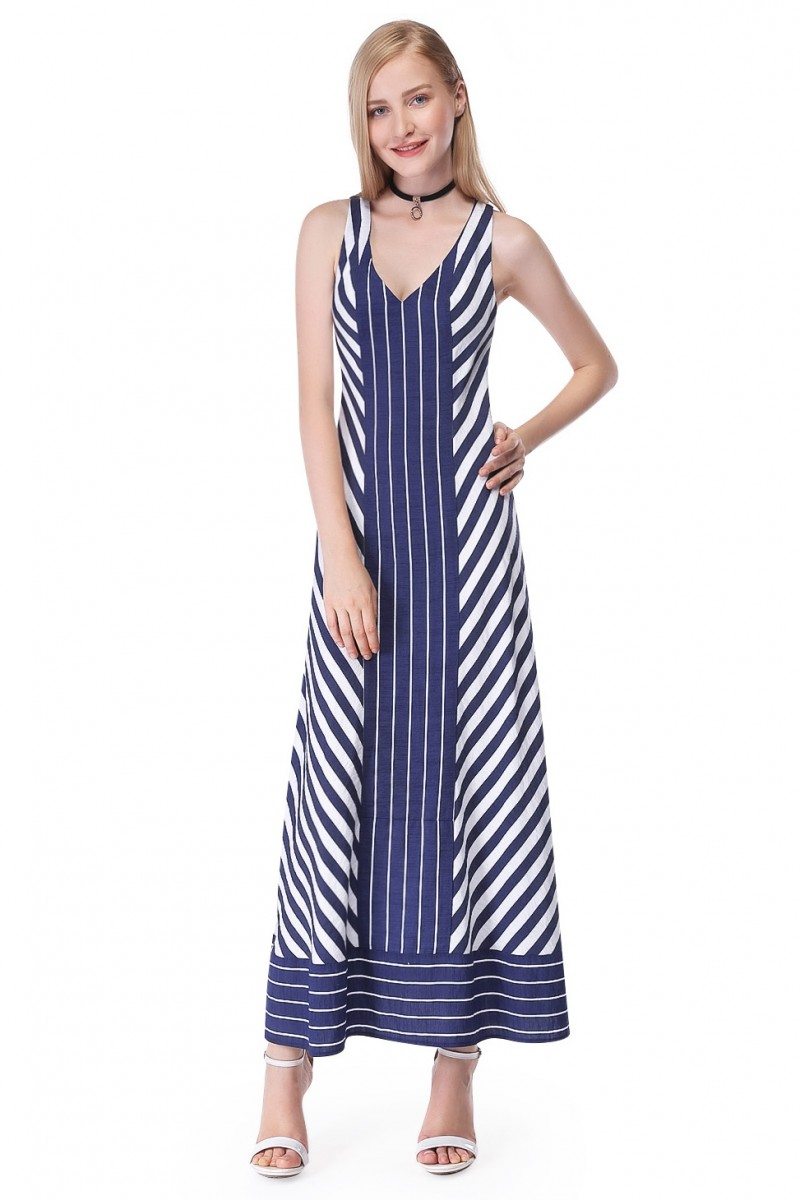 blue striped dress h&m