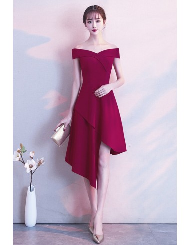 Elegant Off-the-shoulder Asymmetrical Homecoming Dress