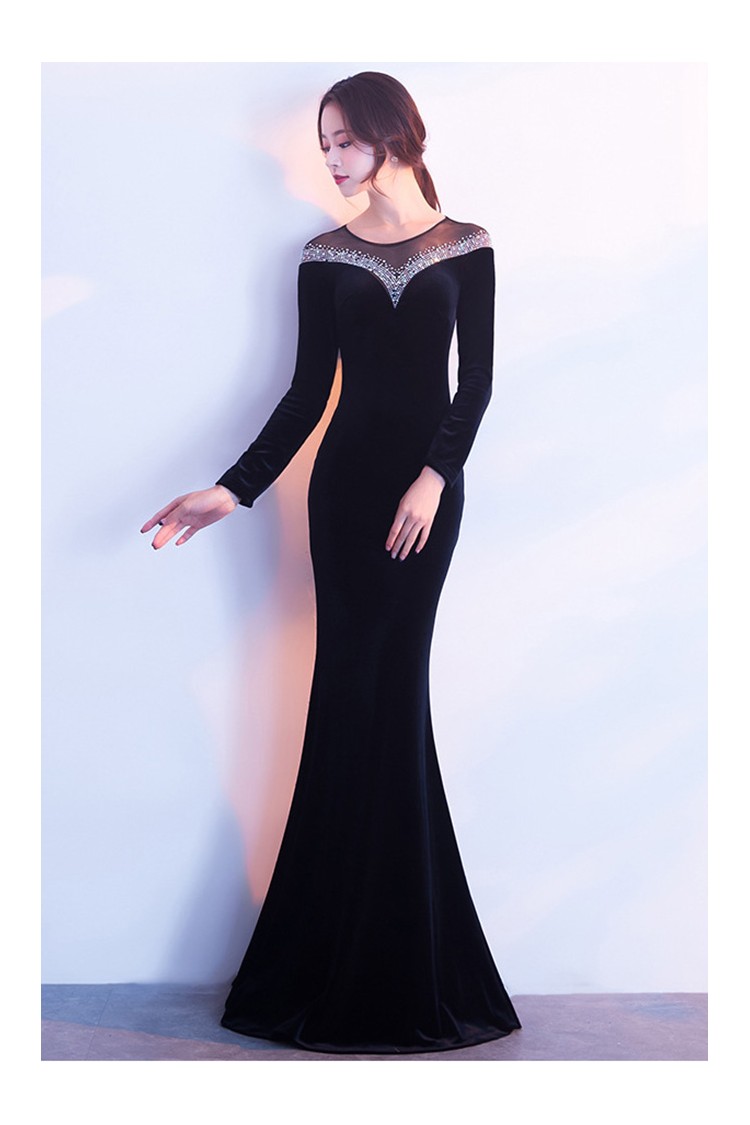 Rosalina Square Neck Long Sleeve Evening Gown in Burgundy or Black |  Poundton – pinupgirlclothing.com