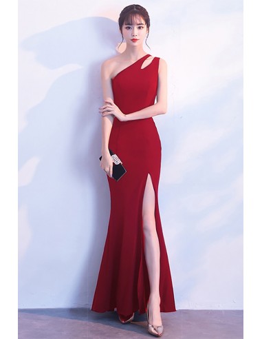Modern Mermaid Prom Dress with One-shoulder Neckline And Minimalist Styling