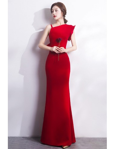 Chic Mermaid Formal Gown with Slim Fit And Asymmetrical Shoulder