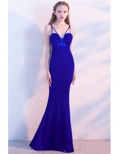 Mermaid Formal Dress with Sequined V-neck Straps