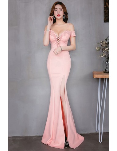Fitted Mermaid Sexy Prom Dress with Split Front