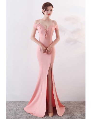 Formal Split Front Mermaid Prom Dress with Straps