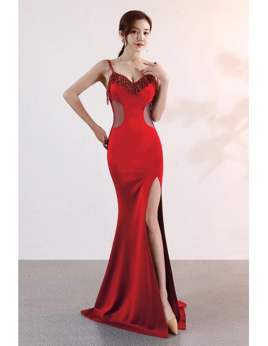 Sexy Split Front Mermaid Formal Dress with Cutout