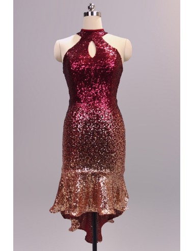 Halter Neckline Short Homecoming Dress Sequins Party Dress New Arrival Party Dress c2551