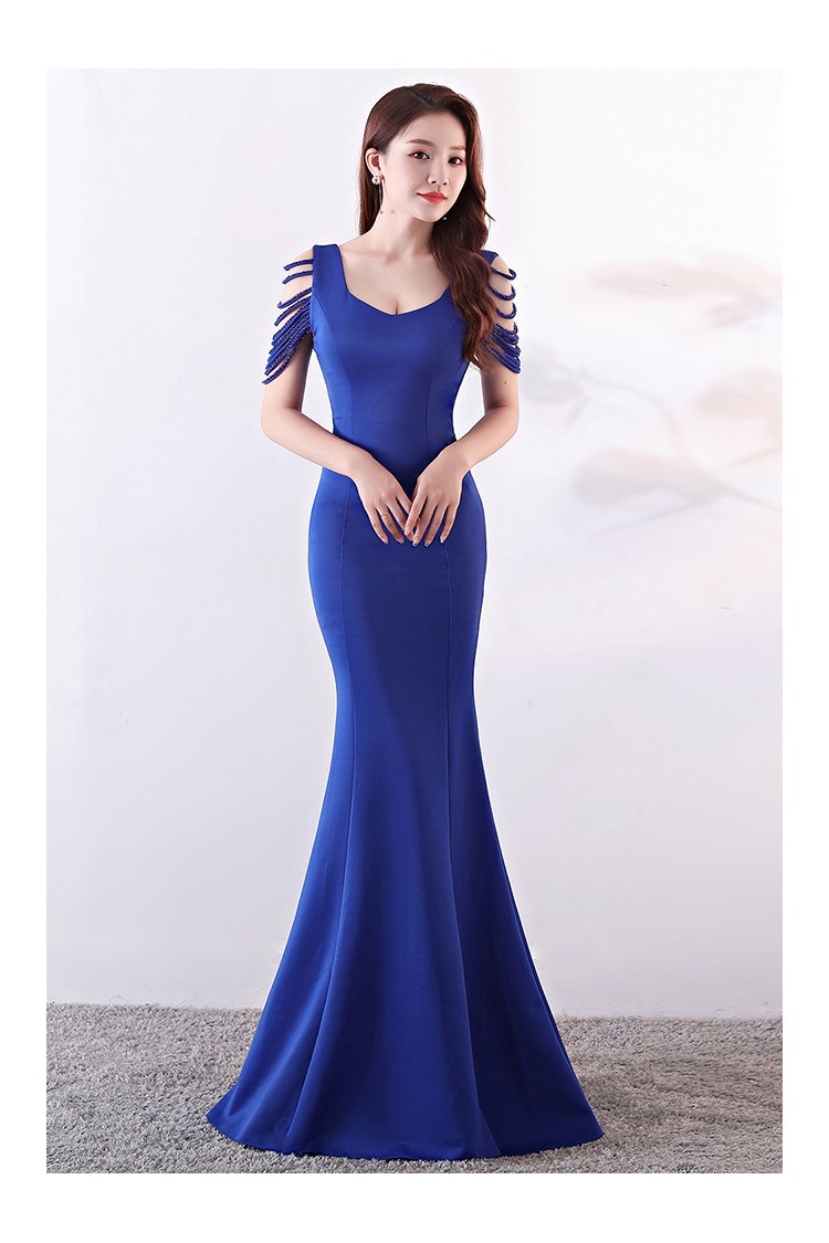 Long Formal Mermaid Evening Dress with Sequined Sleeves - $68.9925 # ...