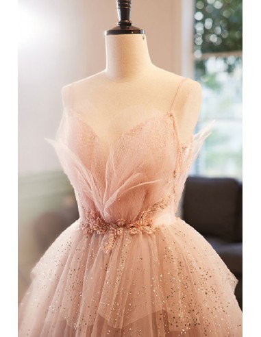 Beautiful Ruffled Sequined Tulle Fairytale Prom Dress - $278.992 #MS18015 -  SheProm.com