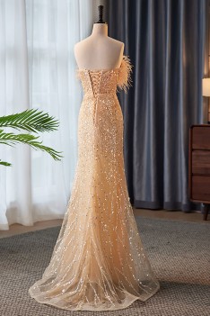 strapless open back dress Viking Rhinestone Mermaid Dress  Shine Boldly, Shop