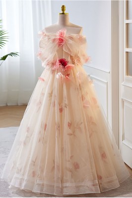 Cute Flowers Ballgown Tulle...