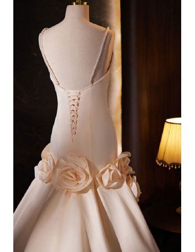 Champagne Tube Top Rhinestones Beading A-Line Satin Evening Formal Dress