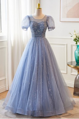 Sequined Blue Tulle...