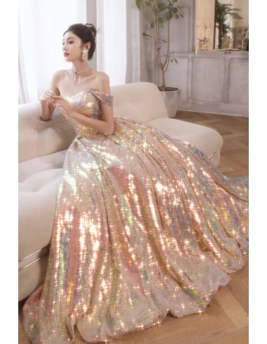 Prom Dresses for Women Off Shoulder Sequins Dresses