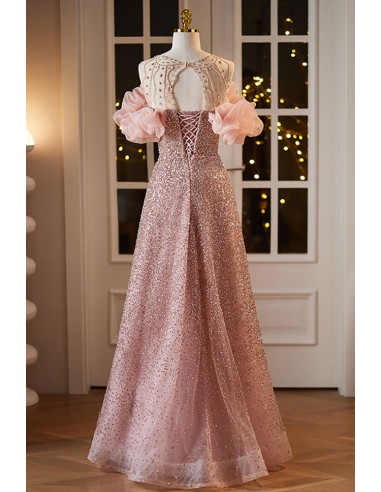 Formal Bling Sequins Pink Prom Dress For Parties - $269.992 #MS18158 -  SheProm.com