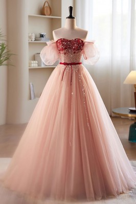 Cute Ballgown Pink Tulle...