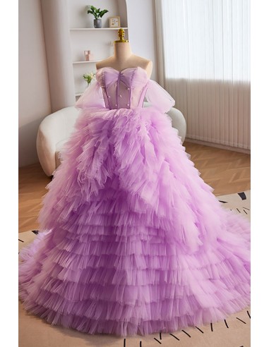 prom princess purple ball gown