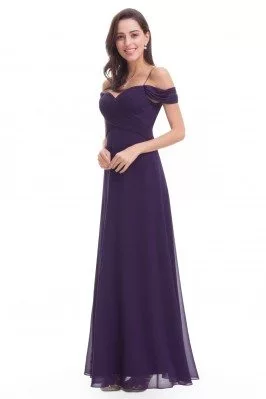 Dark Purple Chiffon Long Evening Prom Dress - $59 #EP07079DP - SheProm.com