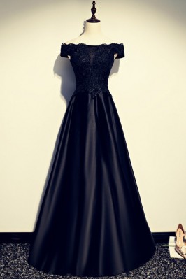 Long Black Prom Dress with...