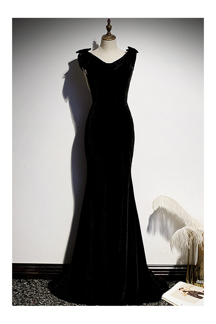 Women's Black Tie Dresses Silk Velvet Dress | Jasmine Chong