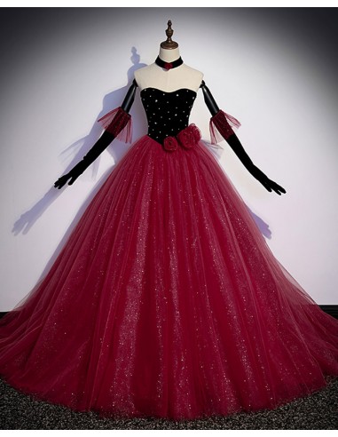 Bling-embellished Tulle Prom Dress with Elegant Flower Design