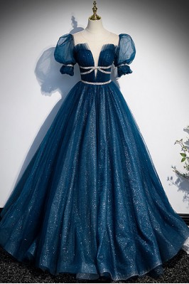 Chic Bubble Sleeve Prom...