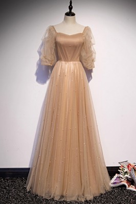 Champagne Prom Gown with...