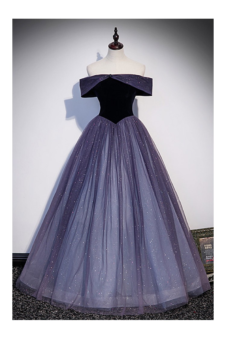 Queendancer Women Purple Long Prom Dress Elegant A Line Tulle Formal Dress  With Appliques – queendanceruk