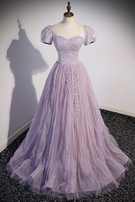 Purple Long Evening Dress...