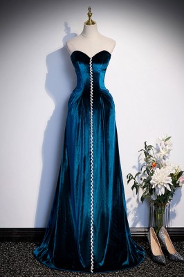 Elegant Sleek Long Velvet...